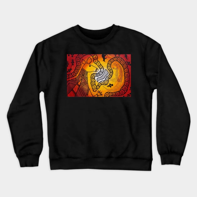 Kangaroo Sunset Crewneck Sweatshirt by Wangullay